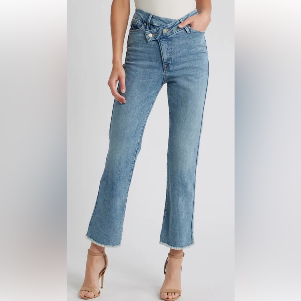 Good American Light Blue Cropped Ankle Jeans Plus Size